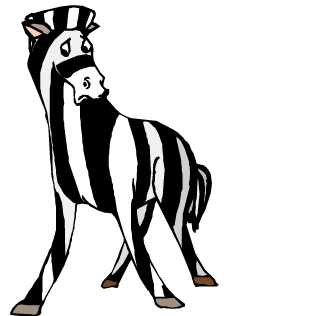 zebra with vertical stripes
